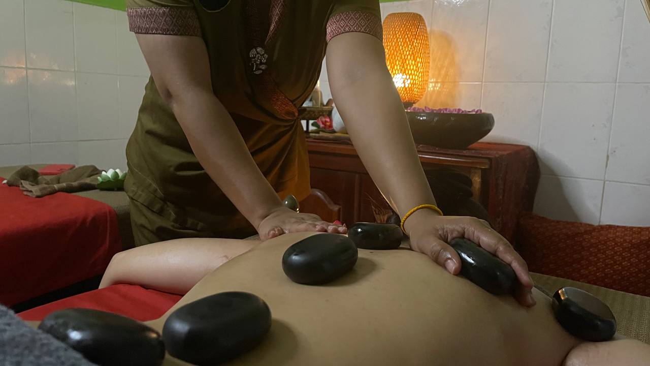 warm stone massage